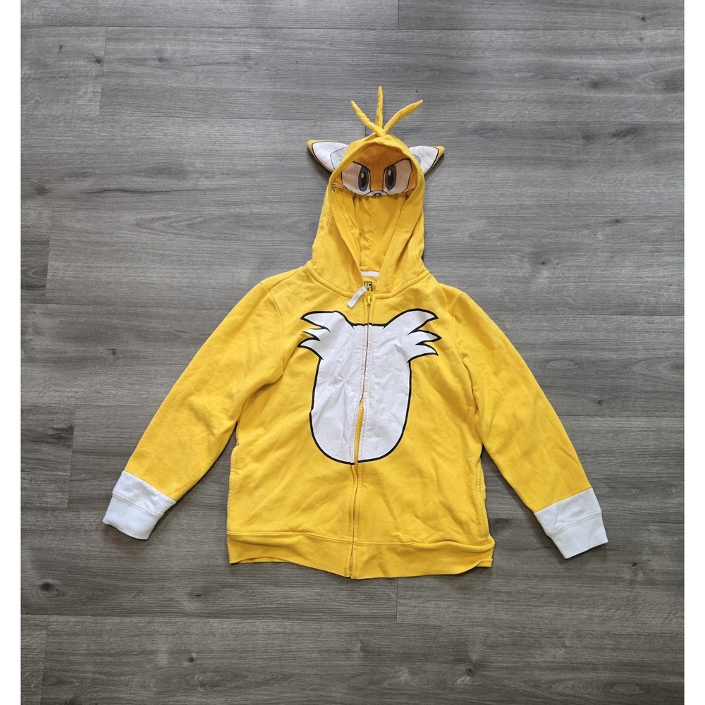 SEGA Sonic The Hedgehog Tails Costume Full Zip Fleece Hoodie Youth Size XL
